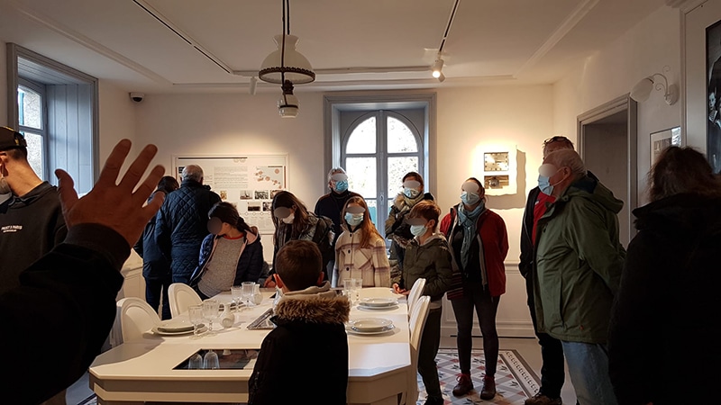 Families visiting the museum